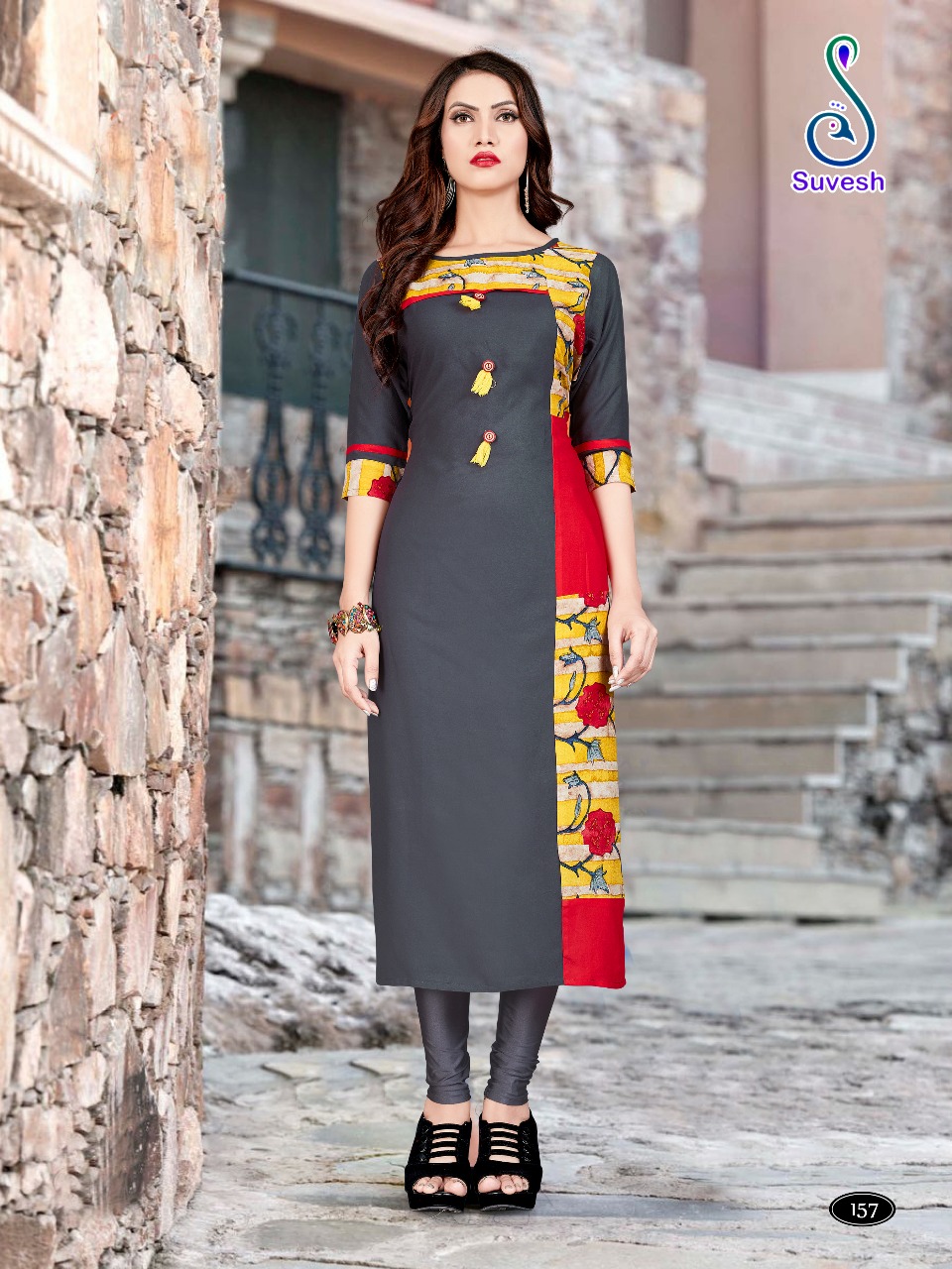 Natasha Vol-11 By Suvesh 155 To 162 Series Beautiful Stylish Fancy Colorful Casual Wear & Ethnic Wear Heavy Rayon Printed Kurtis At Wholesale Price