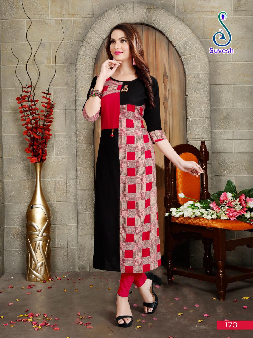 Natasha Vol-15 By Suvesh 171 To 178 Series Beautiful Colorful Stylish Fancy Casual Wear & Ethnic Wear & Ready To Wear Heavy Rayon Printed Kurtis At Wholesale Price