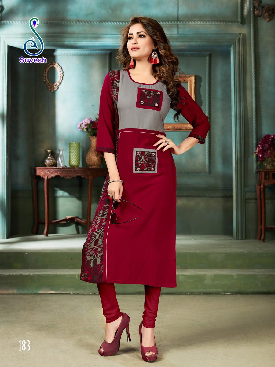 Natasha Vol-16 By Suvesh 179 To 185 Series Beautiful Colorful Stylish Fancy Casual Wear & Ethnic Wear & Ready To Wear Haevy Reyon Print Kurtis At Wholesale Price
