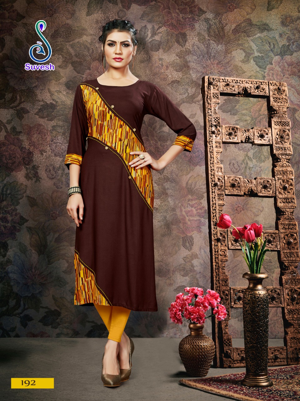 Natasha Vol-17 By Suvesh 186 To 192 Series Beautiful Colorful Stylish Fancy Casual Wear & Ethnic Wear & Ready To Wear Haevy Reyon Print Kurtis At Wholesale Price