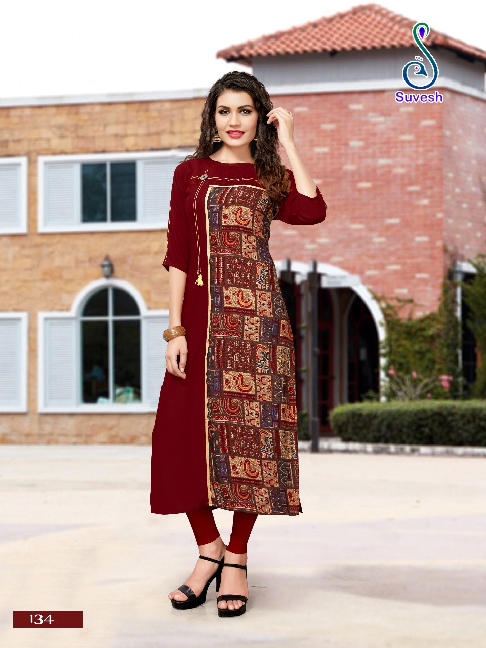 Natasha Vol-7 By Suvesh 131 To 138 Series Beautiful Stylish Fancy Colorful Casual Wear & Ethnic Wear Collection Heavy Rayon Printed Kurtis At Wholesale Price