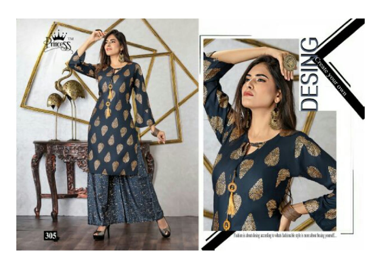 Nature By Princess 01 To 05 Series Stylish Fancy Beautiful Colorful Casual Wear & Ethnic Wear Heavy Rayon Gold Printed Kurtis At Wholesale Price