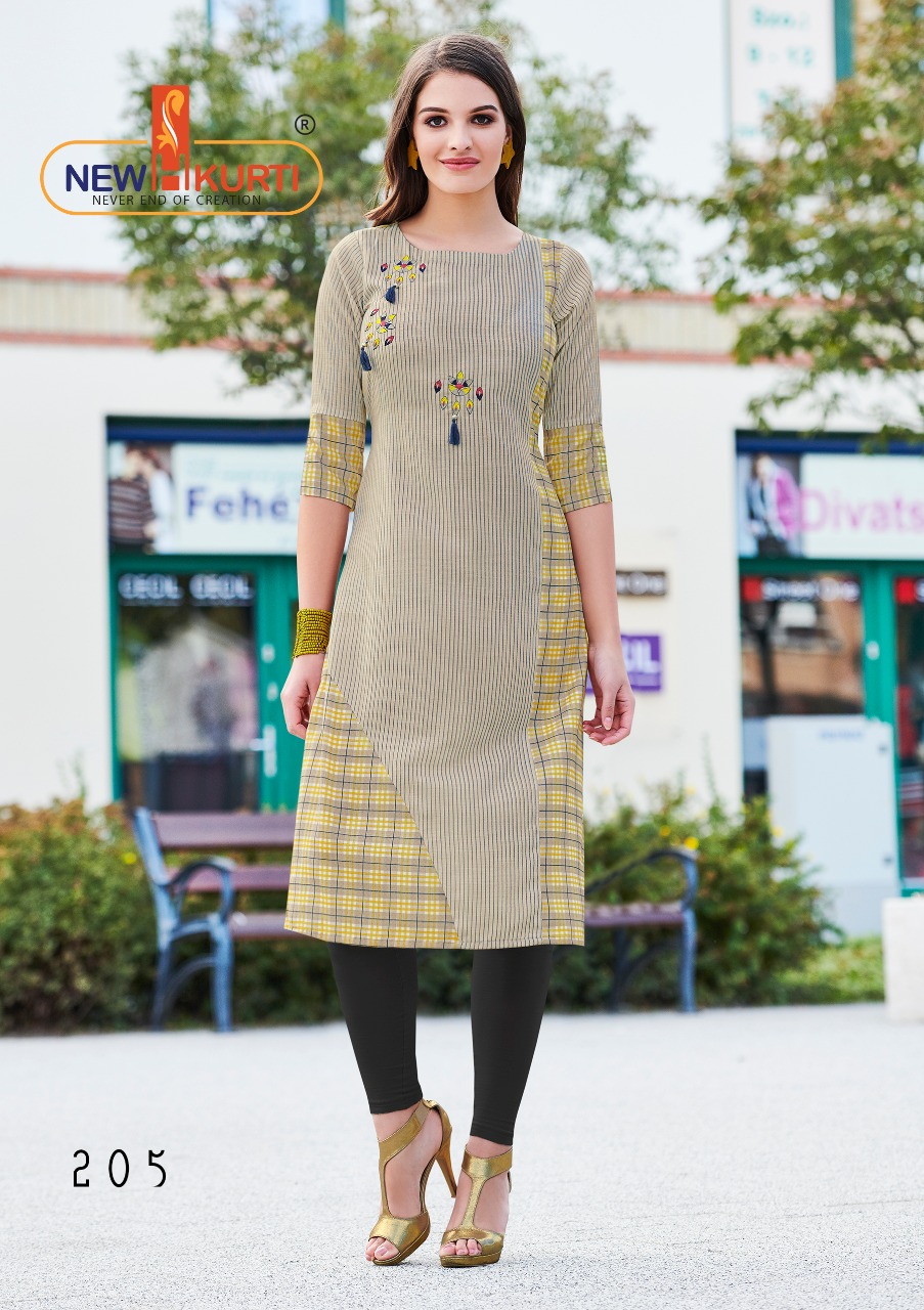 Navika By Neha Fashion 201 To 206 Series Beautiful Stylish Fancy Colorful Casual Wear & Ethnic Wear & Ready To Wear Rayon Printed Kurtis At Wholesale Price