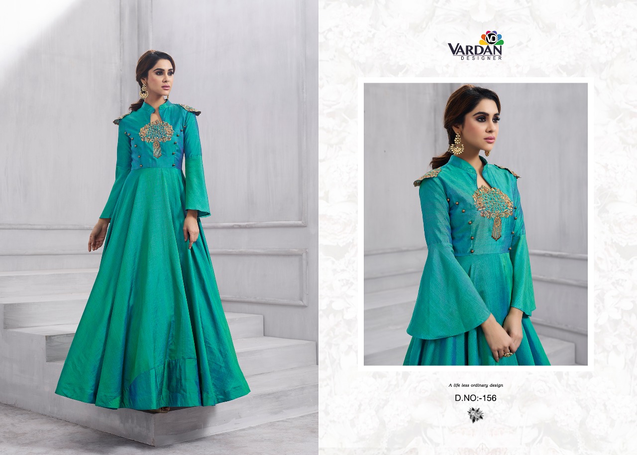 Navya Vol-6 By Vardan Designer 151 To 158 Series Designer Bridal Wear Collection Beautiful Stylish Fancy Colorful Party Wear & Occasional Wear Tafeta Silk Dresses At Wholesale Price