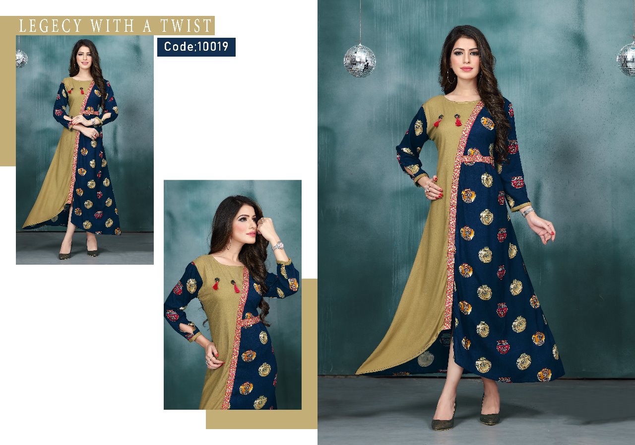 Naysha By Neeti Creation 50018 To 50022 Series Stylish Fancy Beautiful Colorful Casual Wear & Ethnic Wear Heavy Rayon Print & Plain  Kurtis At Wholesale Price