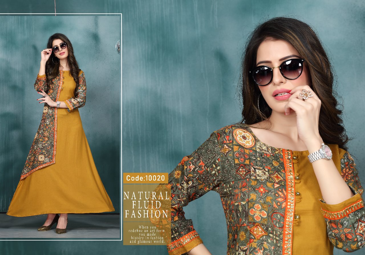 Naysha By Neeti Creation 50018 To 50022 Series Stylish Fancy Beautiful Colorful Casual Wear & Ethnic Wear Heavy Rayon Print & Plain  Kurtis At Wholesale Price