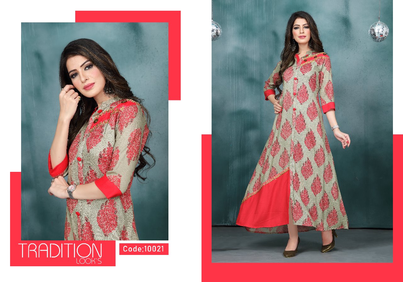 Naysha By Neeti Creation 50018 To 50022 Series Stylish Fancy Beautiful Colorful Casual Wear & Ethnic Wear Heavy Rayon Print & Plain  Kurtis At Wholesale Price