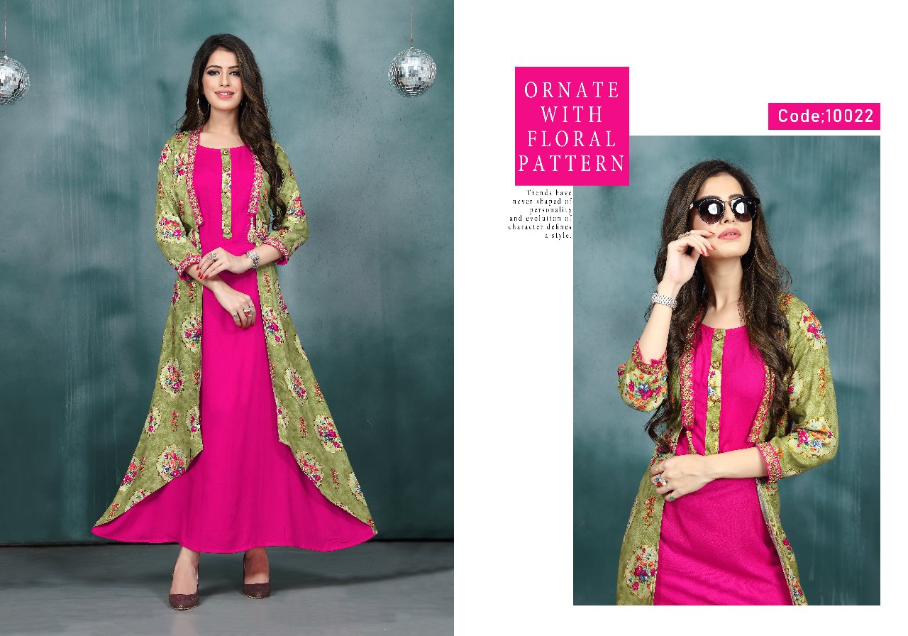 Naysha By Neeti Creation 50018 To 50022 Series Stylish Fancy Beautiful Colorful Casual Wear & Ethnic Wear Heavy Rayon Print & Plain  Kurtis At Wholesale Price