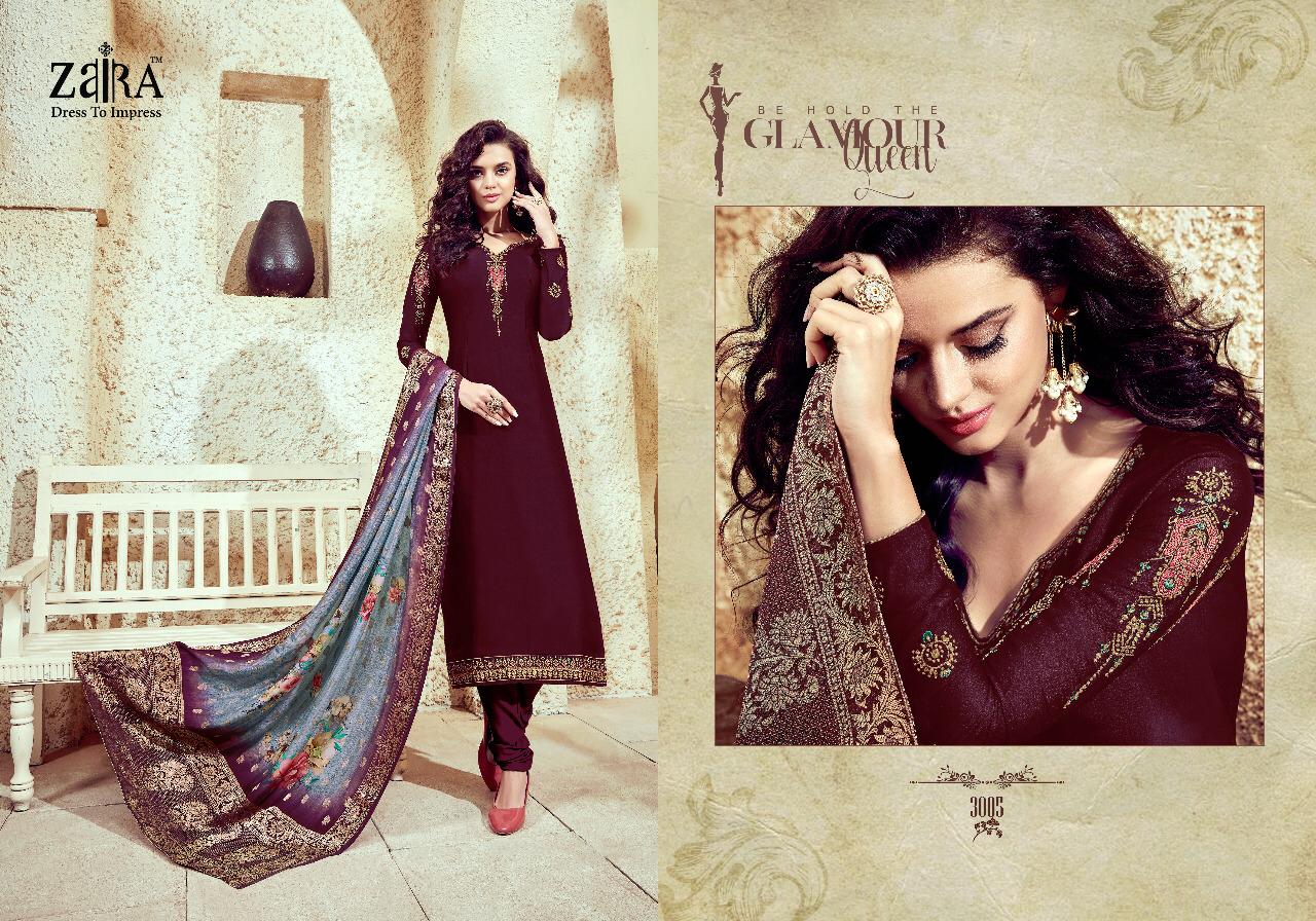 Nazakat By Zaira 3001 To 3006 Series Designer Anarkali Suits Bridal Collection Colorful Stylish Fancy Party Wear & Occasional Wear Satin Georgette Embroidered Dresses At Wholesale Price