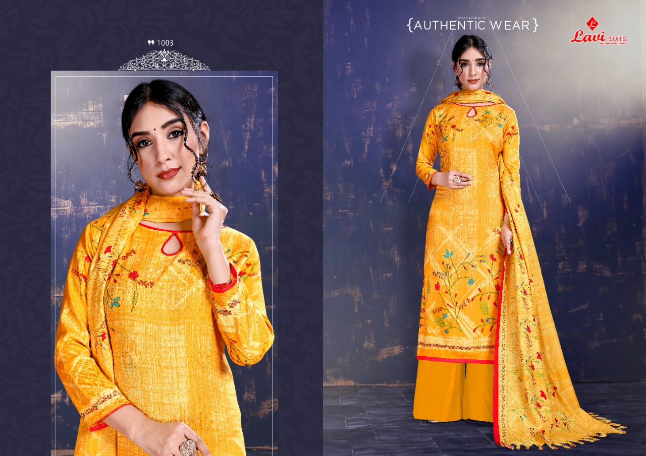 Nazmin By Lavi Suits 1001 To 1010 Series Designer Suits Collection Beautiful Stylish Fancy Colorful Party Wear & Occasional Wear Pashmina Digital Printed Dresses At Wholesale Price