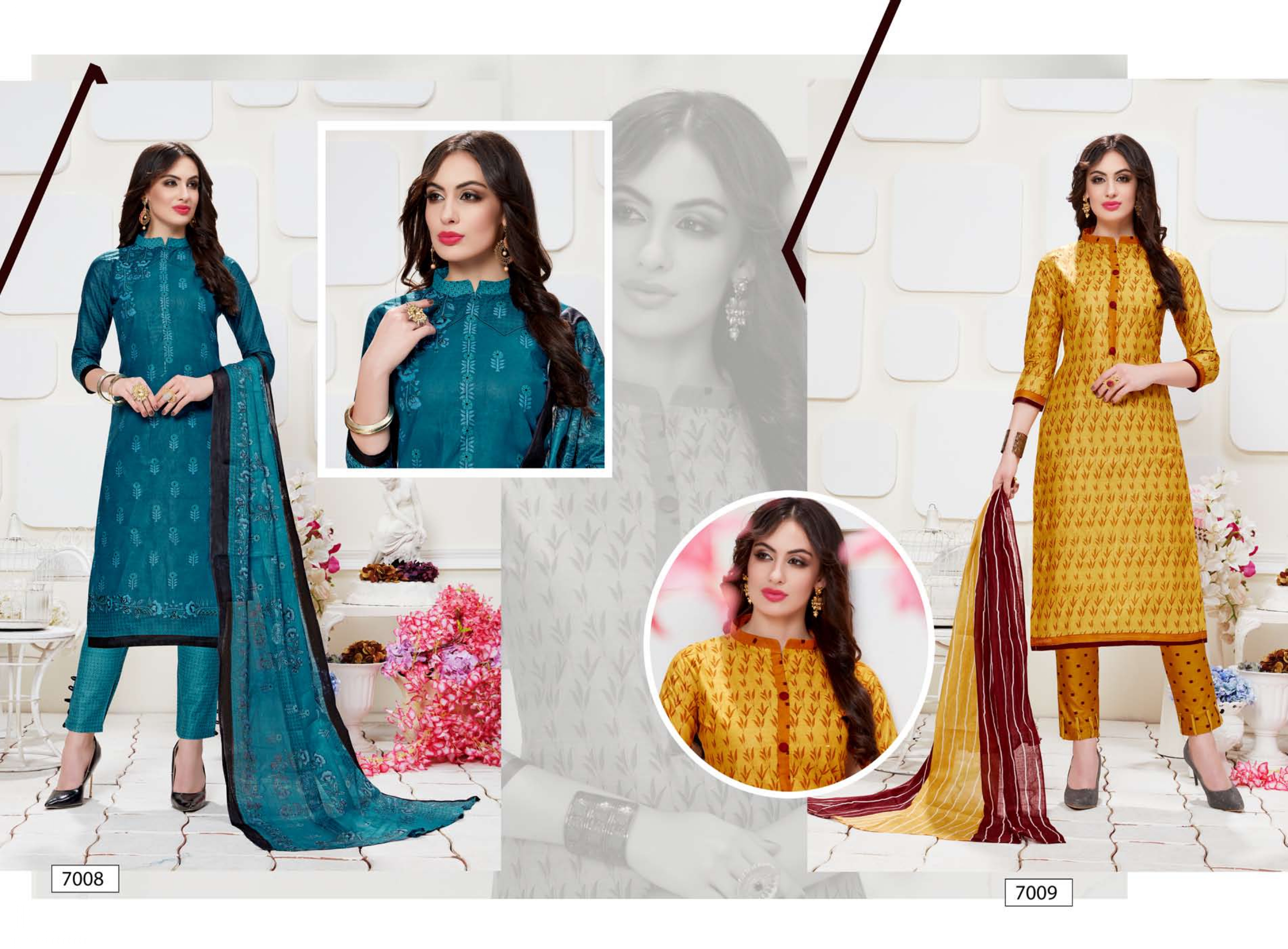 Nazrana Vol-2 By Deepvin 7001 To 7012 Series Beautiful Suits Stylish Fancy Colorful Party Wear & Ethnic Wear Cotton Printed Dresses At Wholesale Price