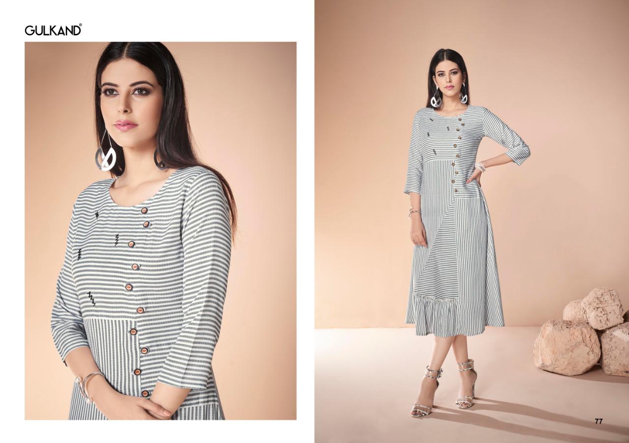 Neerja By Gulkand Designer  1001 To 1010 Series Beautiful Stylish Colorful Fancy Party Wear & Ethnic Wear & Ready To Wear Heavy Rayon Print With Handwork Kurtis At Wholesale Price