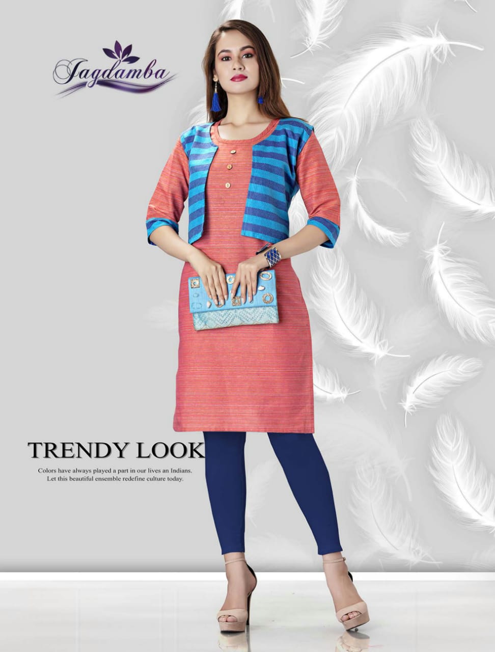Nency By Jagdamba 01 To 08 Series Beautiful Stylish Colorful Fancy Party Wear & Ethnic Wear & Ready To Wear Heavy Cotton Printed Kurtis At Wholesale Price