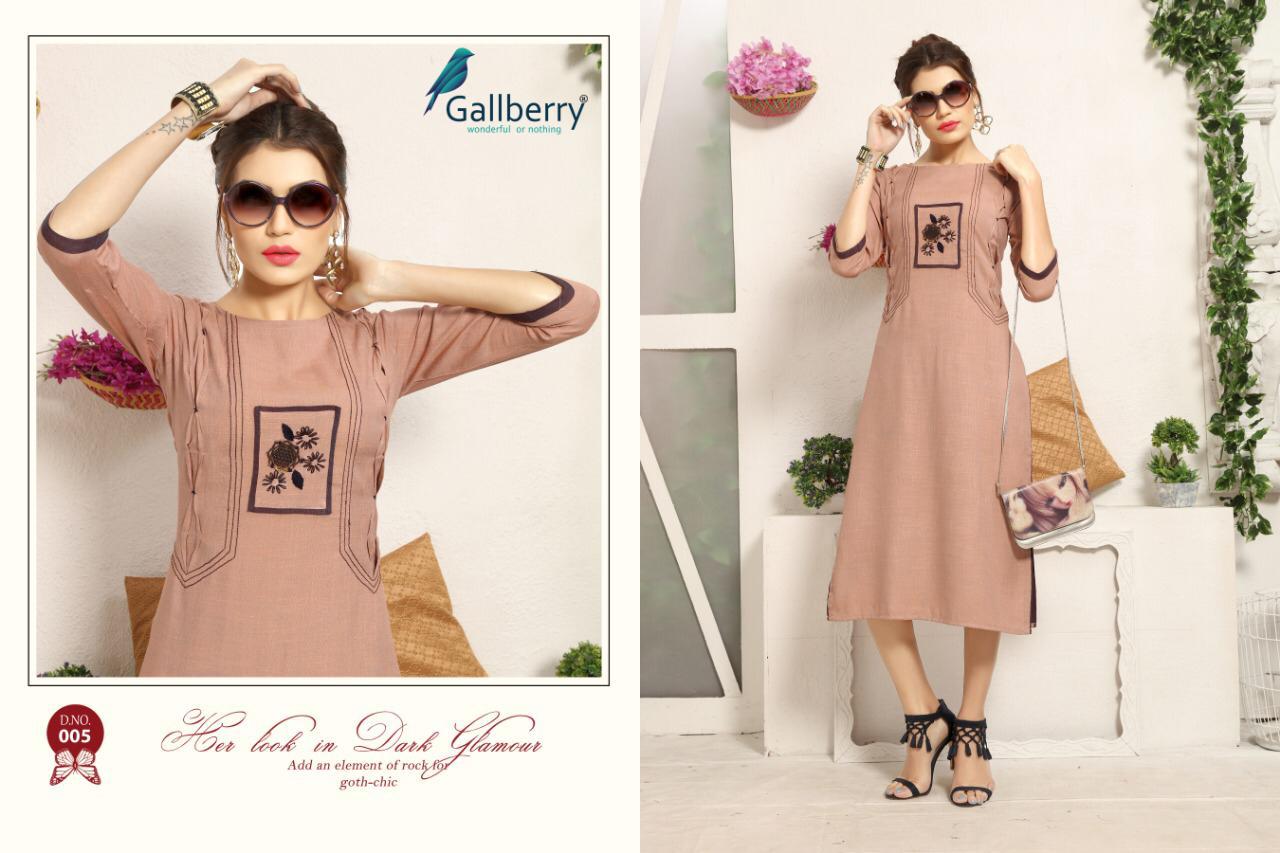 Nerine Vol-2 By Gallberry 001 To 006 Series Beautiful Stylish Fancy Colorful Casual Wear & Ethnic Wear & Ready To Wear Rayon Two Tone Embroidered Kurtis At Wholesale Price