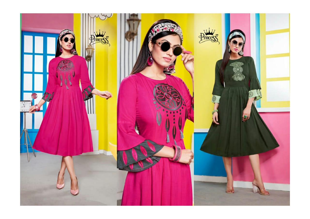 New Heer  By Princess 01 To 12 Series Beautiful Stylish Fancy Colorful Casual Wear & Ethnic Wear & Ready To Wear Rayon Slub With Belly Work Kurtis At Wholesale Price