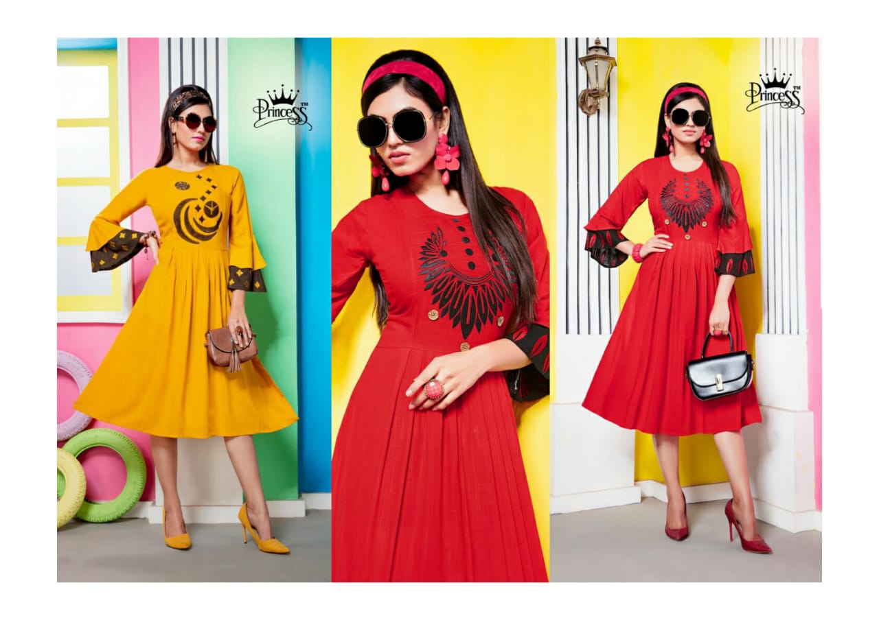 New Heer  By Princess 01 To 12 Series Beautiful Stylish Fancy Colorful Casual Wear & Ethnic Wear & Ready To Wear Rayon Slub With Belly Work Kurtis At Wholesale Price