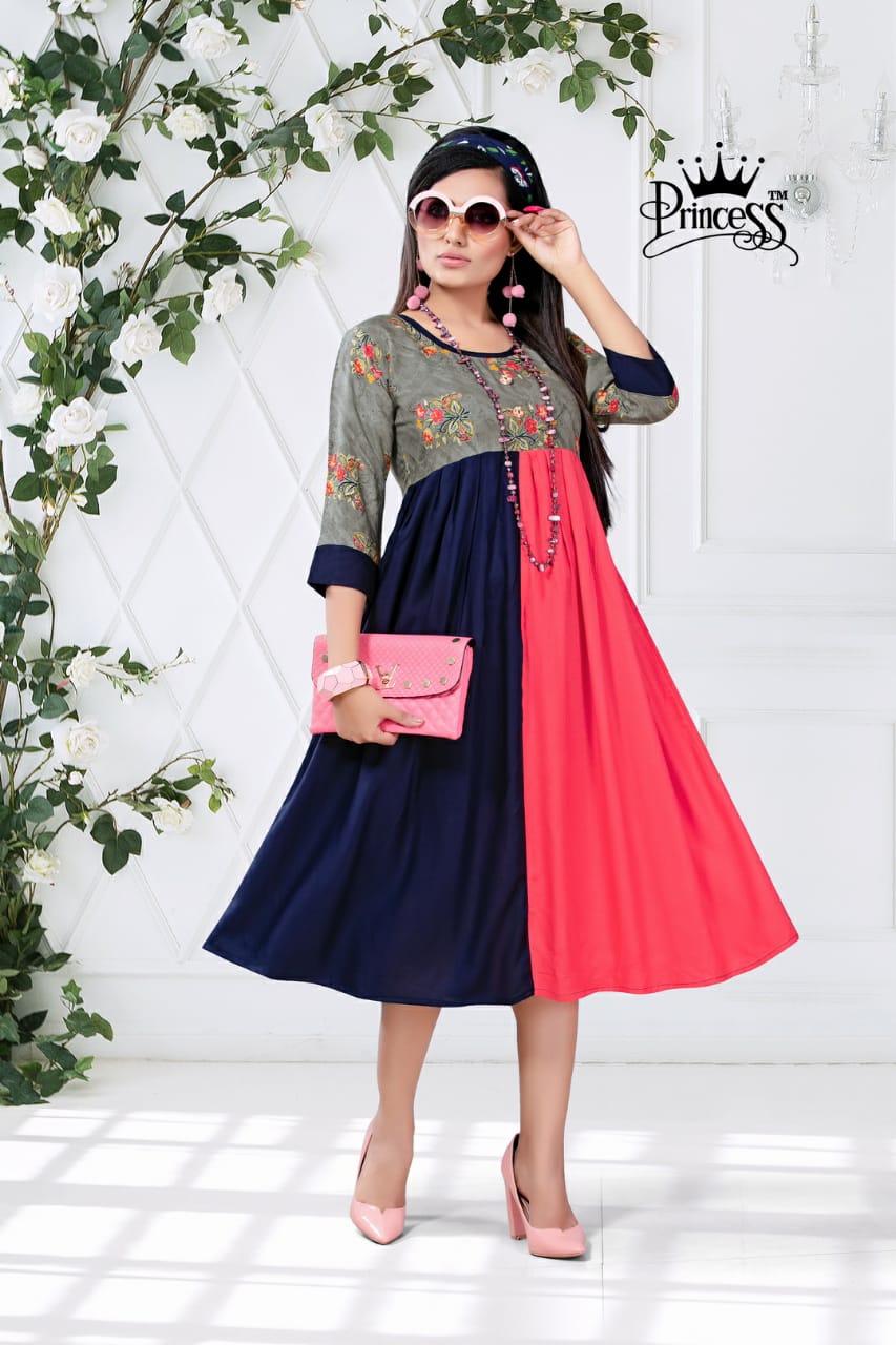 New Heerwa Gown Style By Princess  01 To 12 Series Stylish Fancy Beautiful Colorful Casual Wear & Ethnic Wear Rayon Printed Kurtis At Wholesale Price