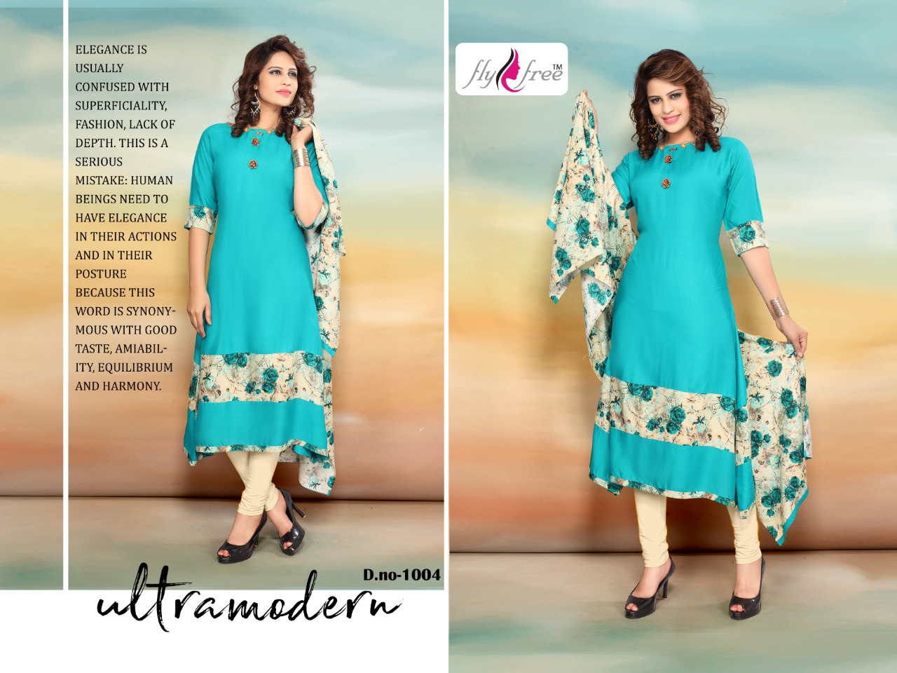 Nidhi By Fly Free 2801 To 2808 Series Beautiful Stylish Colorful Fancy Party Wear & Ethnic Wear & Ready To Wear Heavy Rayon Printed Kurtis & Dupattas At Wholesale Price