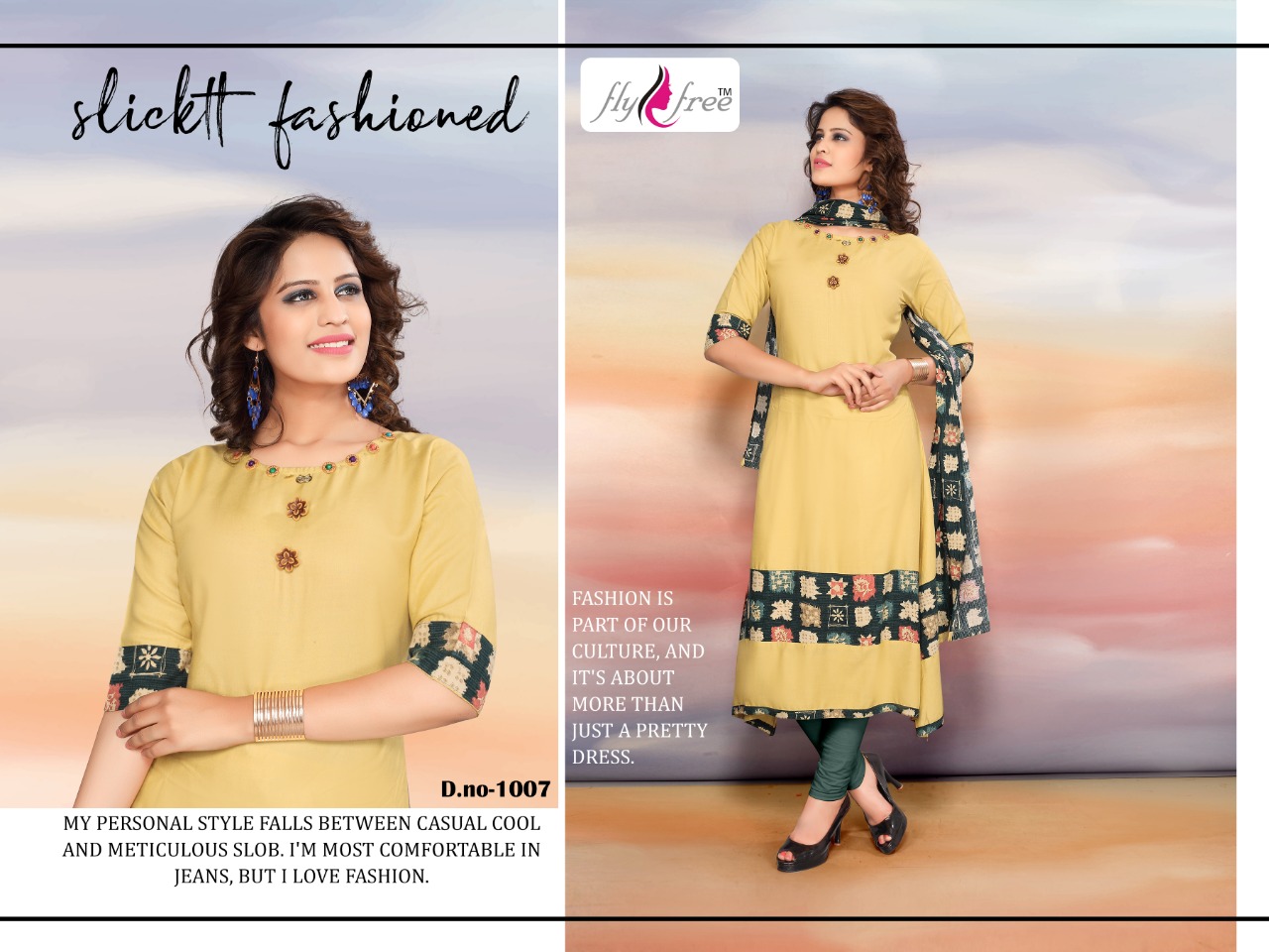 Nidhi By Fly Free 2801 To 2808 Series Beautiful Stylish Colorful Fancy Party Wear & Ethnic Wear & Ready To Wear Heavy Rayon Printed Kurtis & Dupattas At Wholesale Price
