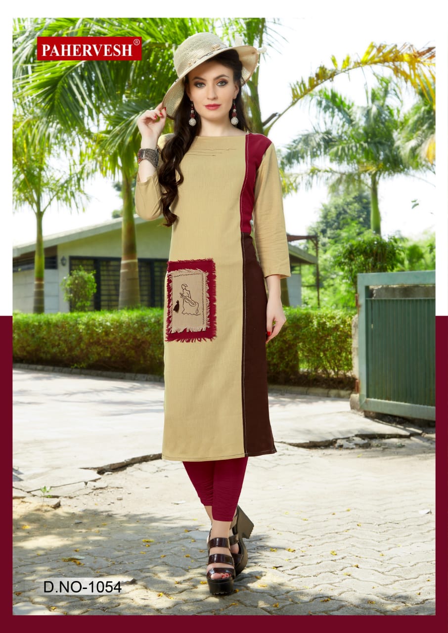 Niharika Vol-3 By Pahervesh 1051 To 1058 Series Beautiful Colorful Stylish Fancy Casual Wear & Ethnic Wear & Ready To Wear Cotton Flex Kurtis At Wholesale Price