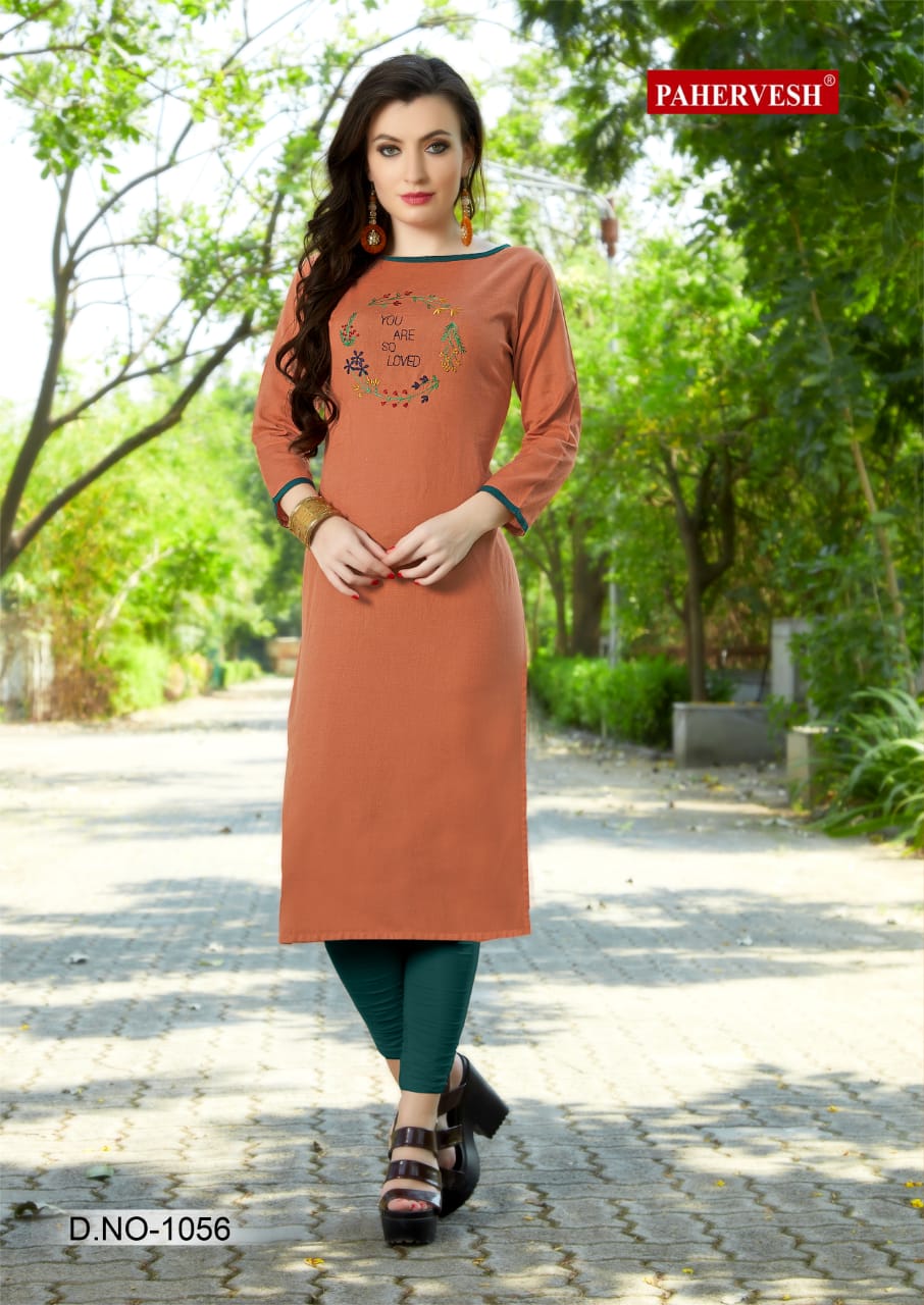 Niharika Vol-3 By Pahervesh 1051 To 1058 Series Beautiful Colorful Stylish Fancy Casual Wear & Ethnic Wear & Ready To Wear Cotton Flex Kurtis At Wholesale Price