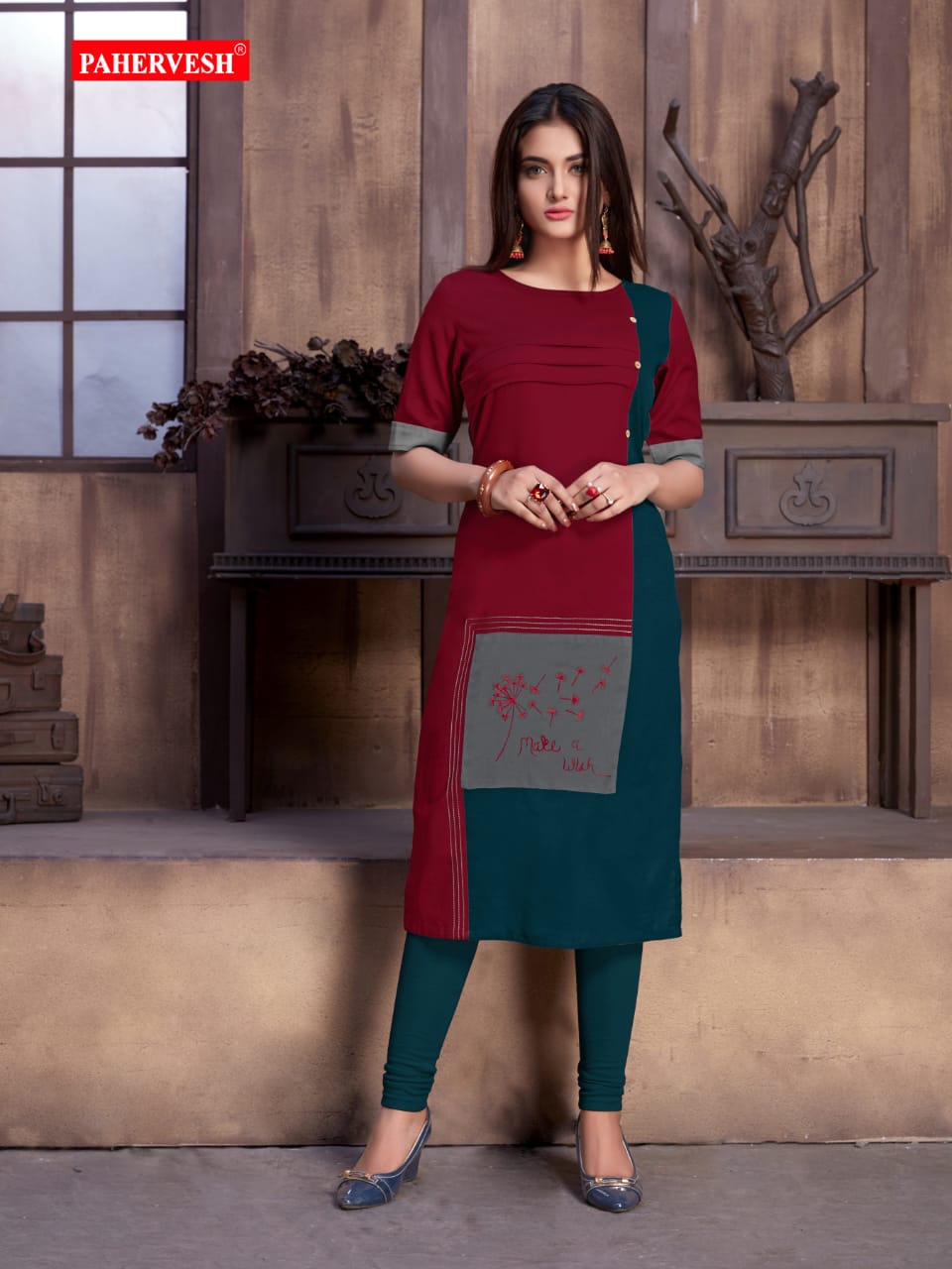 Niharika Vol-4 By Pahervesh Beautiful Designer Colorful Stylish Fancy Casual Wear & Ethnic Wear & Ready To Wear Cotton Flex Embroidered Kurtis At Wholesale Price