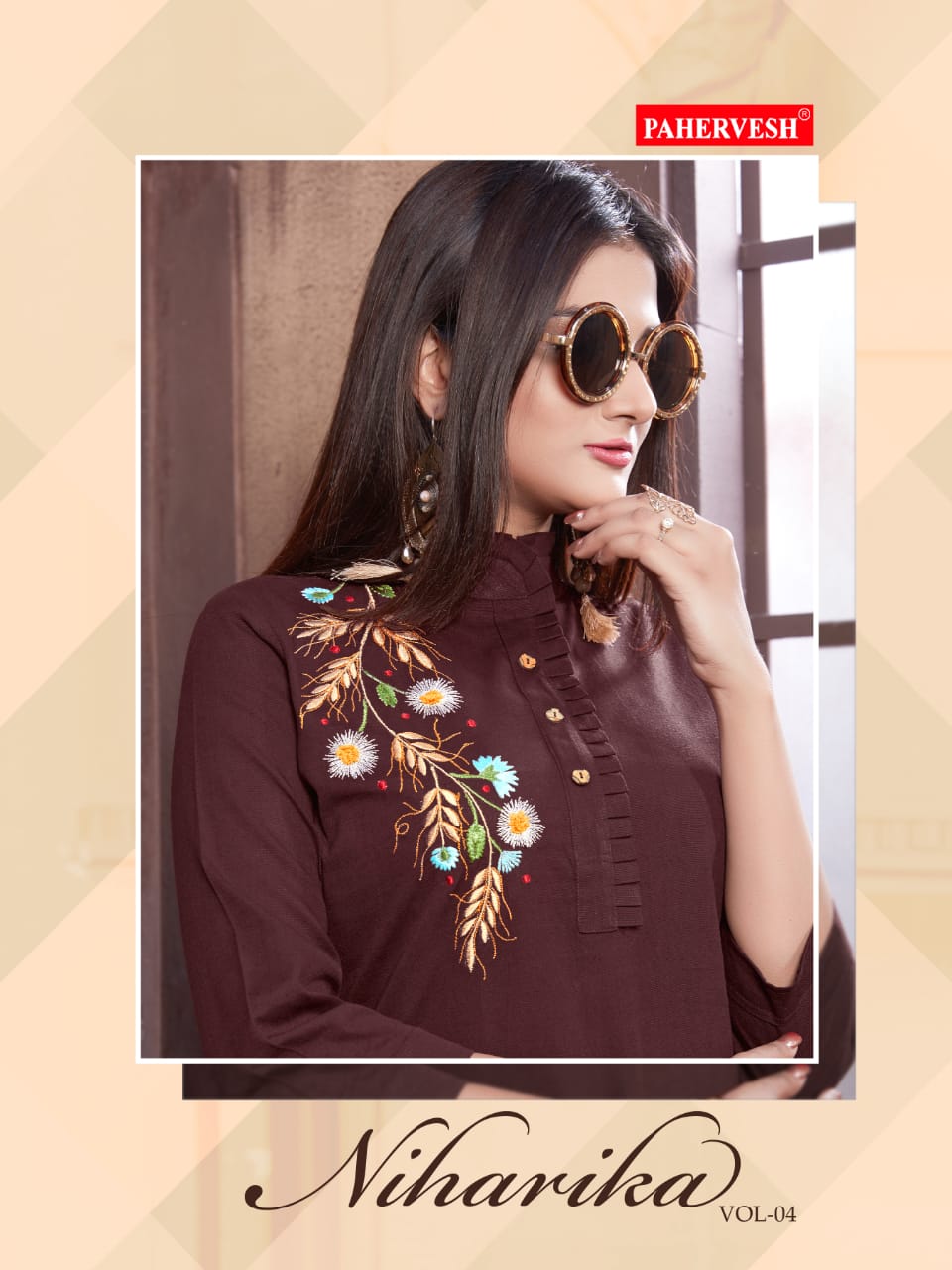 Niharika Vol-4 By Pahervesh Beautiful Designer Colorful Stylish Fancy Casual Wear & Ethnic Wear & Ready To Wear Cotton Flex Embroidered Kurtis At Wholesale Price