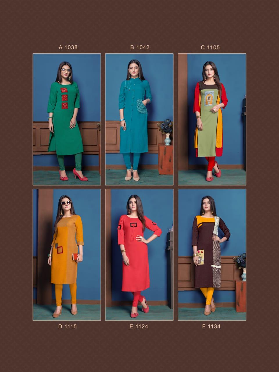 Nikhar Vol-2 By Pahervesh  Stylish Fancy Beautiful Colorful Casual Wear & Ethnic Wear Rayon And Rayon Flex With Hand Work And Embroidery Work Kurtis At Wholesale Price