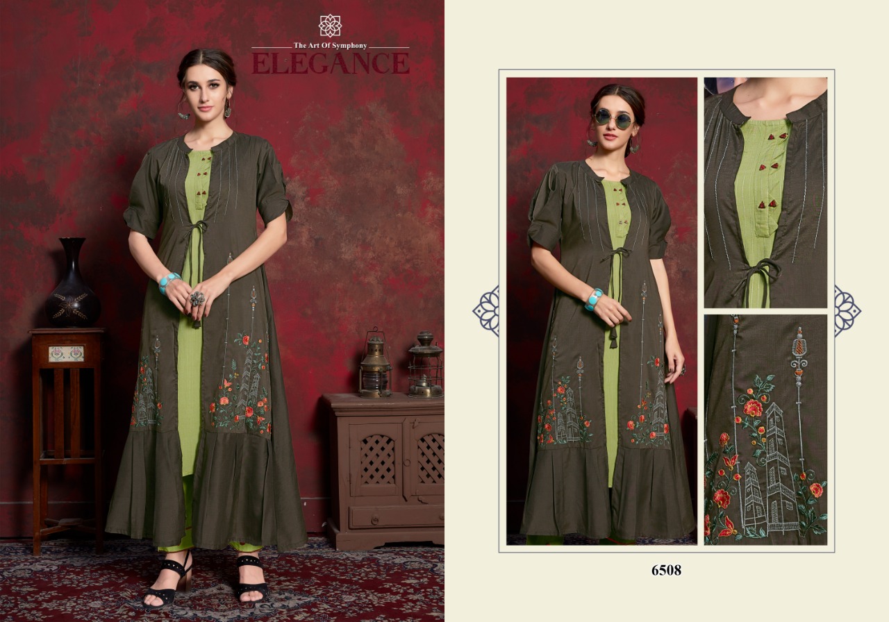 Nirvana By Micro Designer 6501 To 6508 Series Beautiful Stylish Fancy Colorful Casual Wear & Ethnic Wear & Ready To Wear Pure Muslin Embroidery Kurtis At Wholesale Price