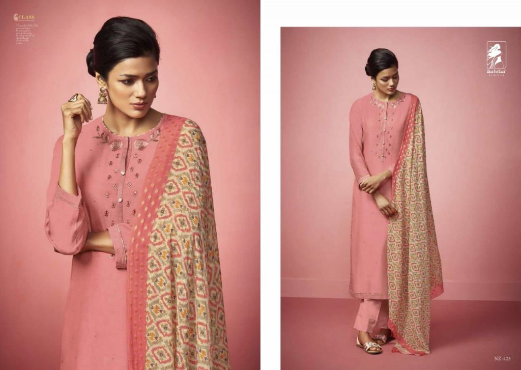 Nirzara By Sahiba Fabrics Designer Pakistani Suits Collection Beautiful Stylish Fancy Colorful Party Wear & Ethnic Wear South Silk Embroidered Dresses At Wholesale Price