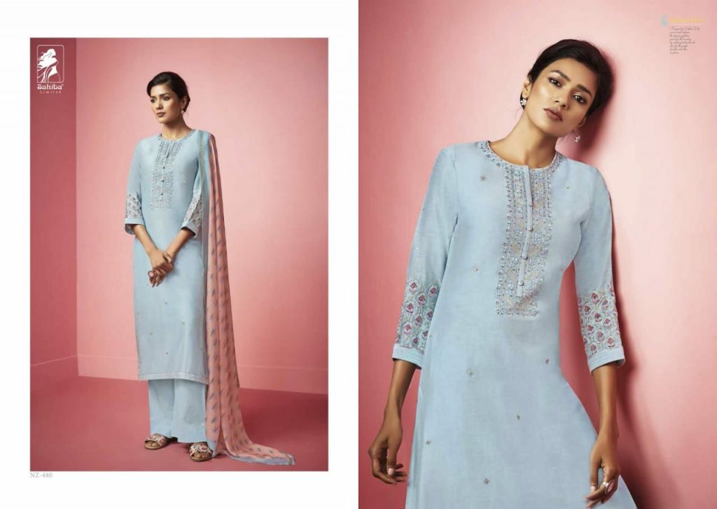 Nirzara By Sahiba Fabrics Designer Pakistani Suits Collection Beautiful Stylish Fancy Colorful Party Wear & Ethnic Wear South Silk Embroidered Dresses At Wholesale Price