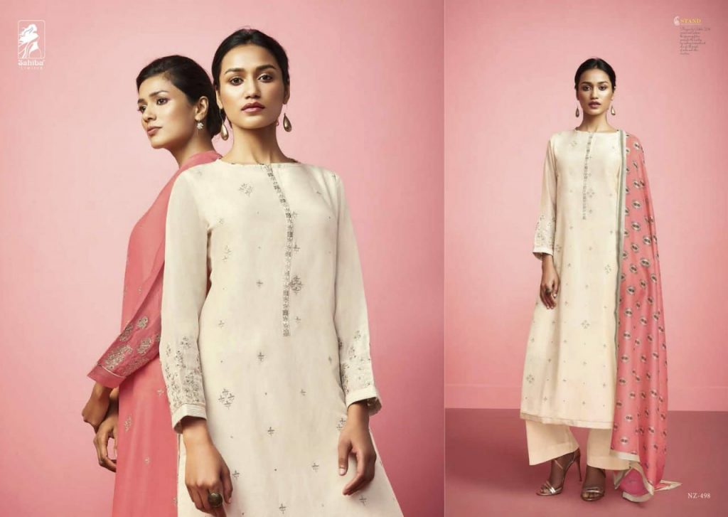 Nirzara By Sahiba Fabrics Designer Pakistani Suits Collection Beautiful Stylish Fancy Colorful Party Wear & Ethnic Wear South Silk Embroidered Dresses At Wholesale Price