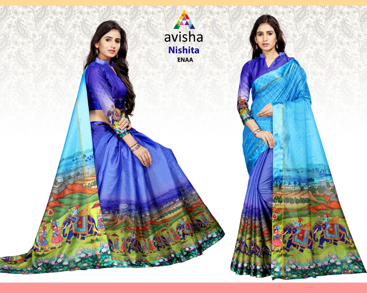 Nishita By Avisha Indian Traditional Wear Collection Beautiful Stylish Fancy Colorful Party Wear & Occasional Wear Tapadiya Checks Printed Sarees At Wholesale Price