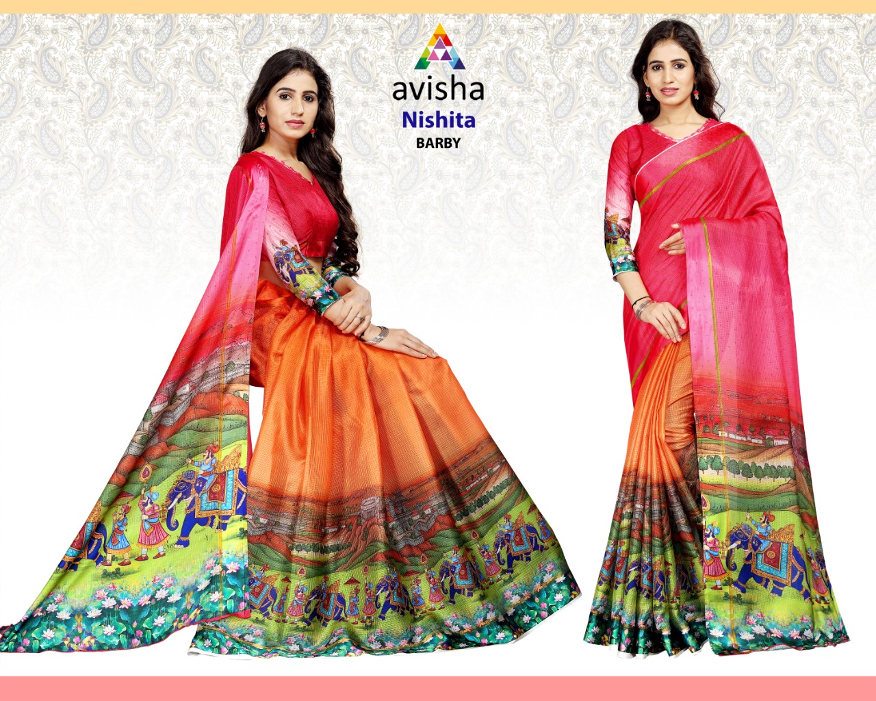 Nishita By Avisha Indian Traditional Wear Collection Beautiful Stylish Fancy Colorful Party Wear & Occasional Wear Tapadiya Checks Printed Sarees At Wholesale Price