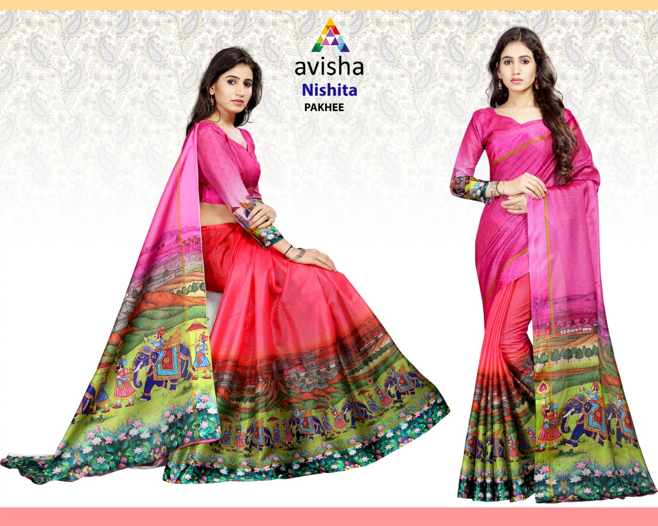 Nishita By Avisha Indian Traditional Wear Collection Beautiful Stylish Fancy Colorful Party Wear & Occasional Wear Tapadiya Checks Printed Sarees At Wholesale Price