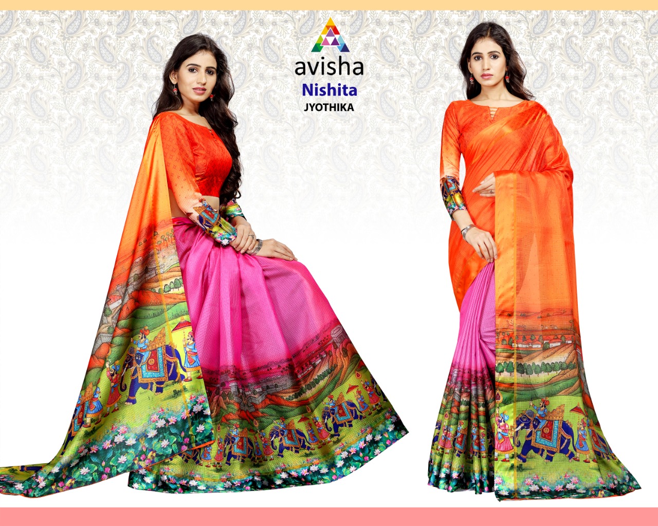 Nishita By Avisha Indian Traditional Wear Collection Beautiful Stylish Fancy Colorful Party Wear & Occasional Wear Tapadiya Checks Printed Sarees At Wholesale Price