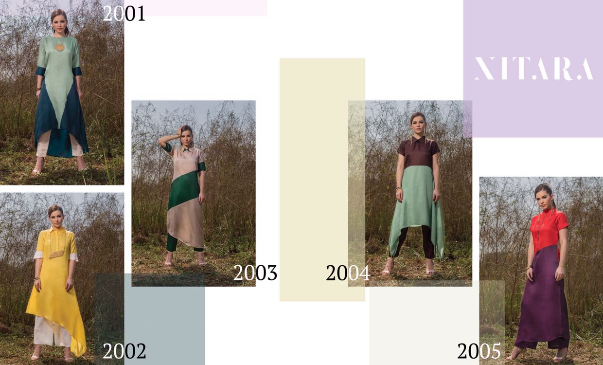 Nitara 2001 Series By Nitara 2001 To 2005 Series Designer Colorful Stylish Fancy Beautiful Party Wear & Ethnic Wear Tusser Silk Kurtis At Wholesale Price