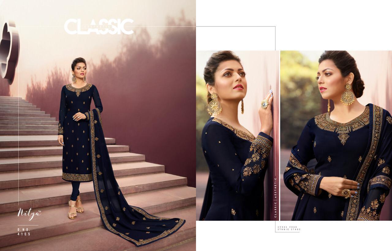 Nitya Vol-141 Hit List By Lt Fabrics Designer Collection Suits Beautiful Stylish Fancy Colorful Party Wear & Occasional Wear Satin Georgette Embroidered Dresses At Wholesale Price