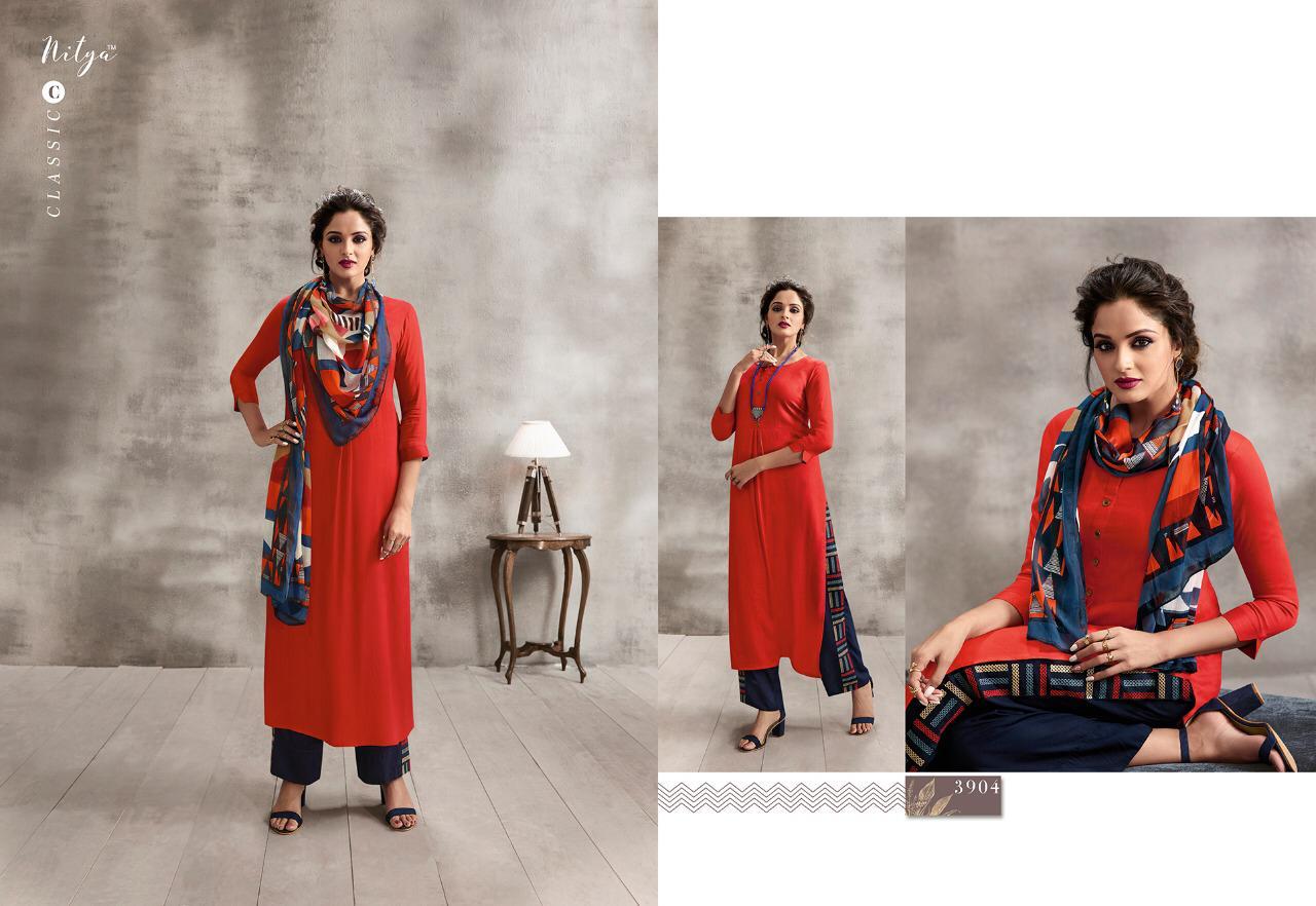 Nitya Vol-39 Nx Hit List By Lt Fabrics 3901 To 3909 Series Designer Collection Beautiful Stylish Fancy Colorful Party Wear & Occasional Wear Rayon Dresses At Wholesale Price
