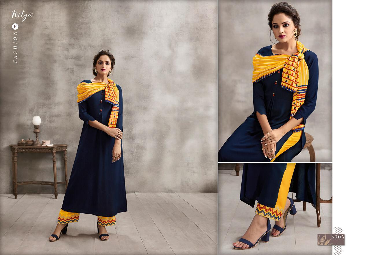 Nitya Vol-39 Nx Hit List By Lt Fabrics 3901 To 3909 Series Designer Collection Beautiful Stylish Fancy Colorful Party Wear & Occasional Wear Rayon Dresses At Wholesale Price