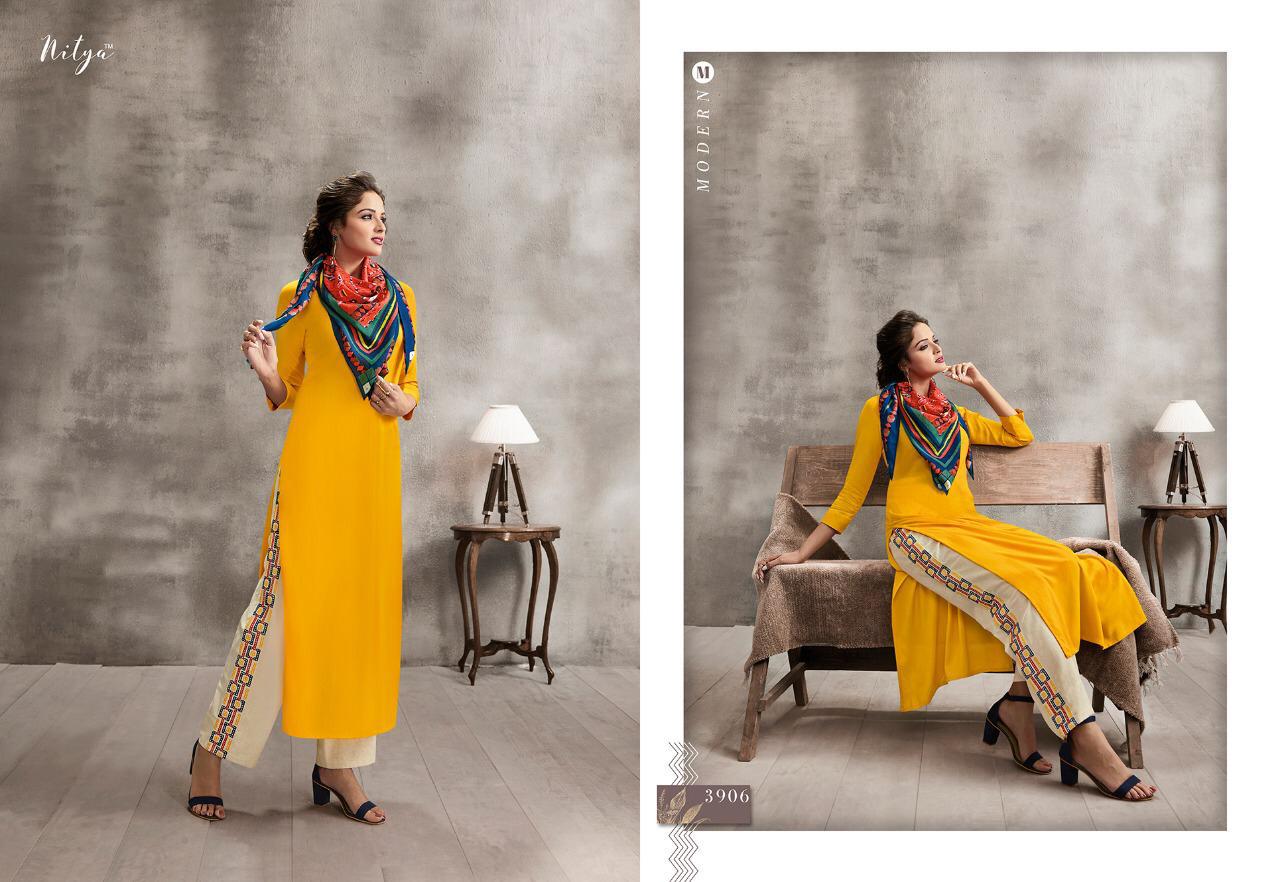 Nitya Vol-39 Nx Hit List By Lt Fabrics 3901 To 3909 Series Designer Collection Beautiful Stylish Fancy Colorful Party Wear & Occasional Wear Rayon Dresses At Wholesale Price