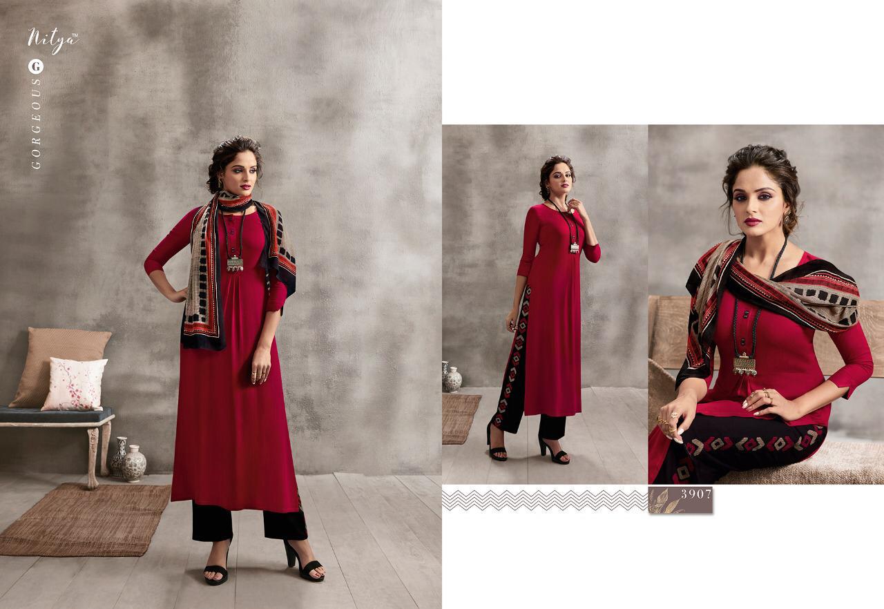Nitya Vol-39 Nx Hit List By Lt Fabrics 3901 To 3909 Series Designer Collection Beautiful Stylish Fancy Colorful Party Wear & Occasional Wear Rayon Dresses At Wholesale Price