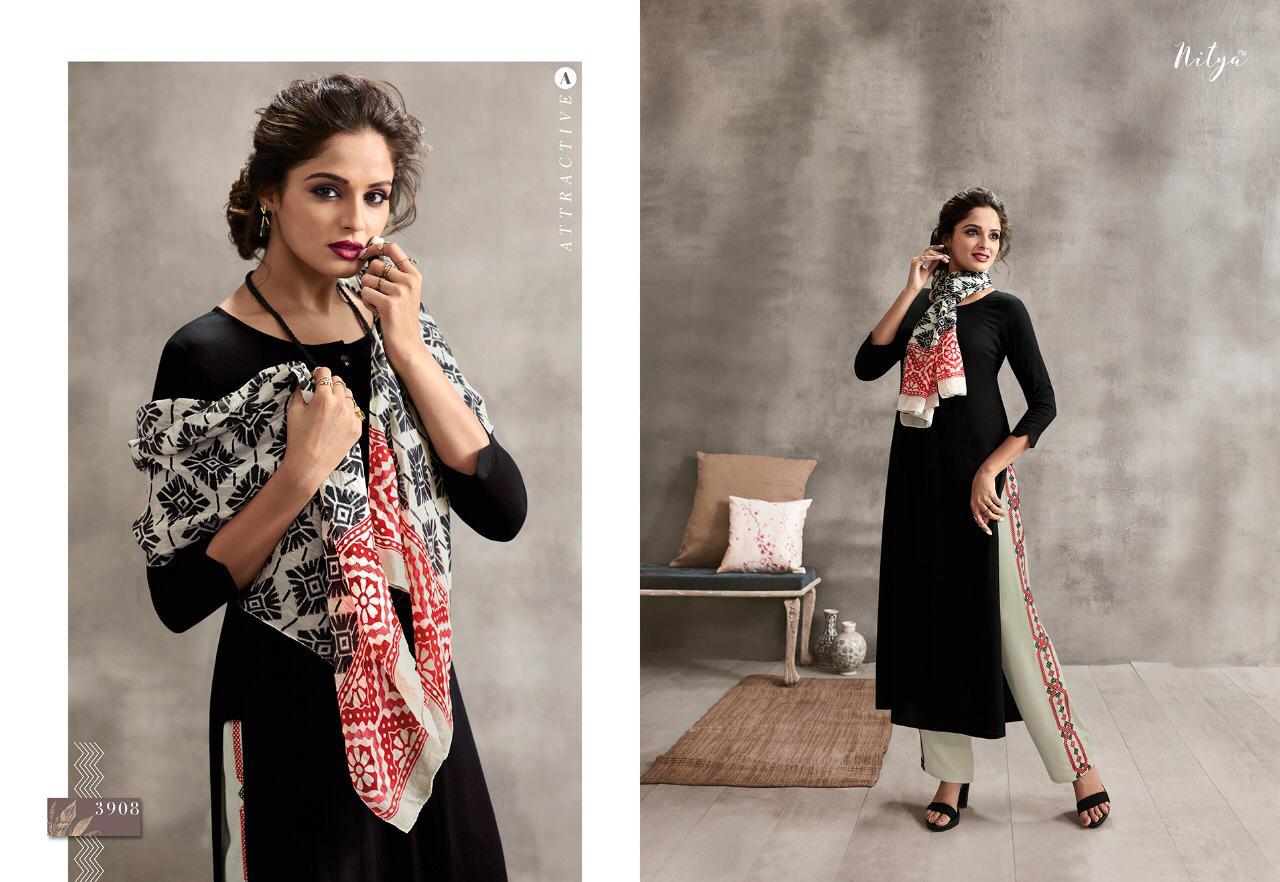 Nitya Vol-39 Nx Hit List By Lt Fabrics 3901 To 3909 Series Designer Collection Beautiful Stylish Fancy Colorful Party Wear & Occasional Wear Rayon Dresses At Wholesale Price