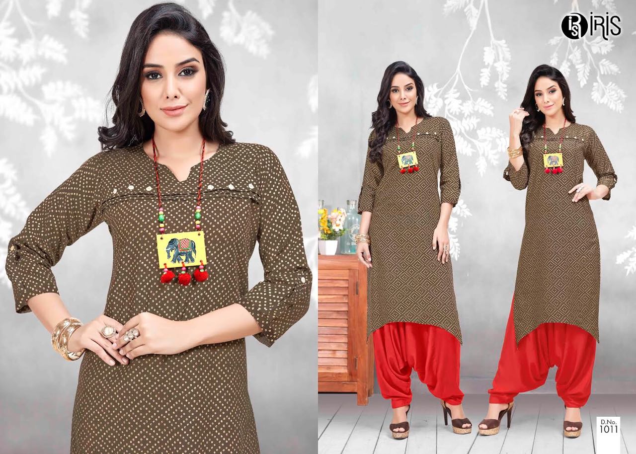 Noor By Iris 1009 To 1014 Series Beautiful Stylish Fancy Colorful Casual Wear & Ethnic Wear & Ready To Wear Pure Cotton Printed Kurtis At Wholesale Price