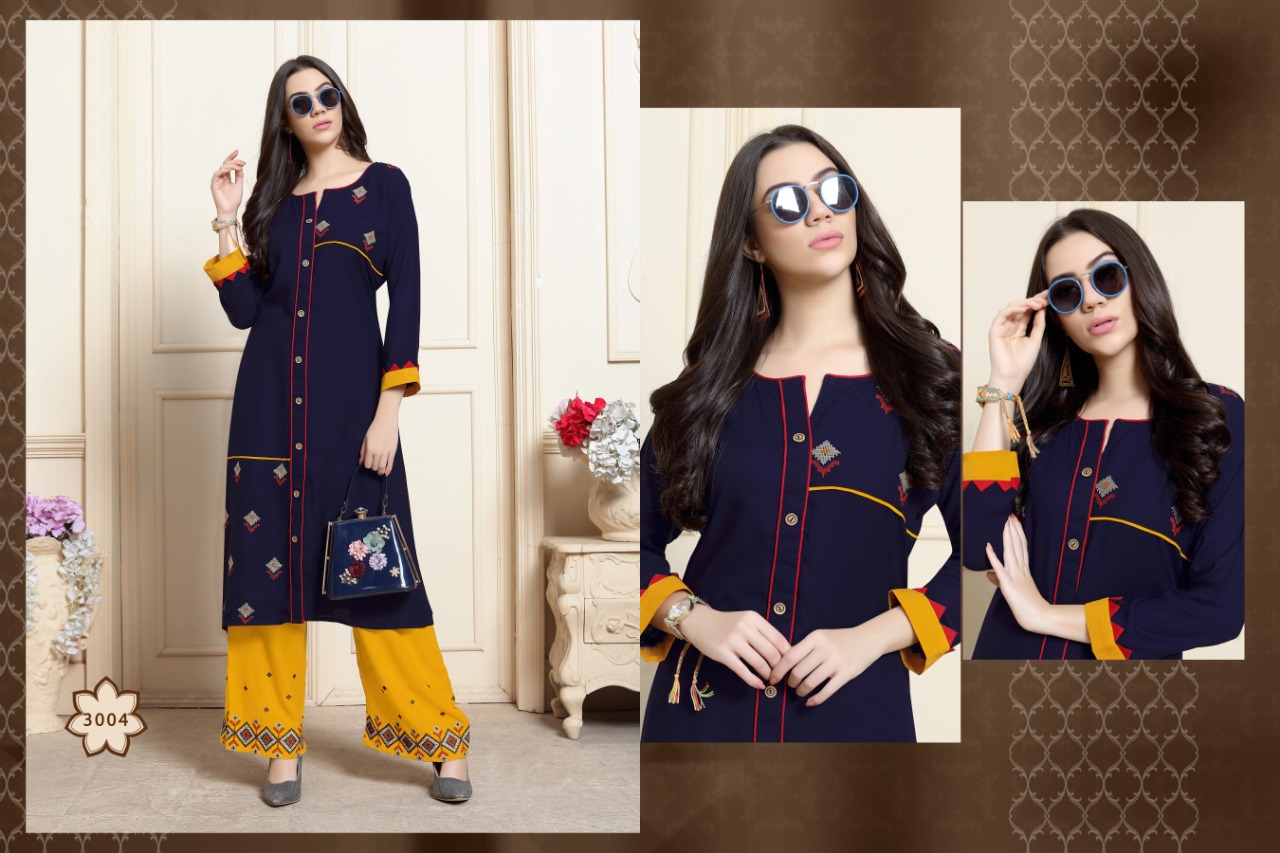 Noor Vol-3 By Kajri Style 3001 To 3008 Series Beautiful Stylish Colorful Fancy Party Wear & Ethnic Wear & Ready To Wear Heavy Rayon With Heavy Work Kurtis At Wholesale Price