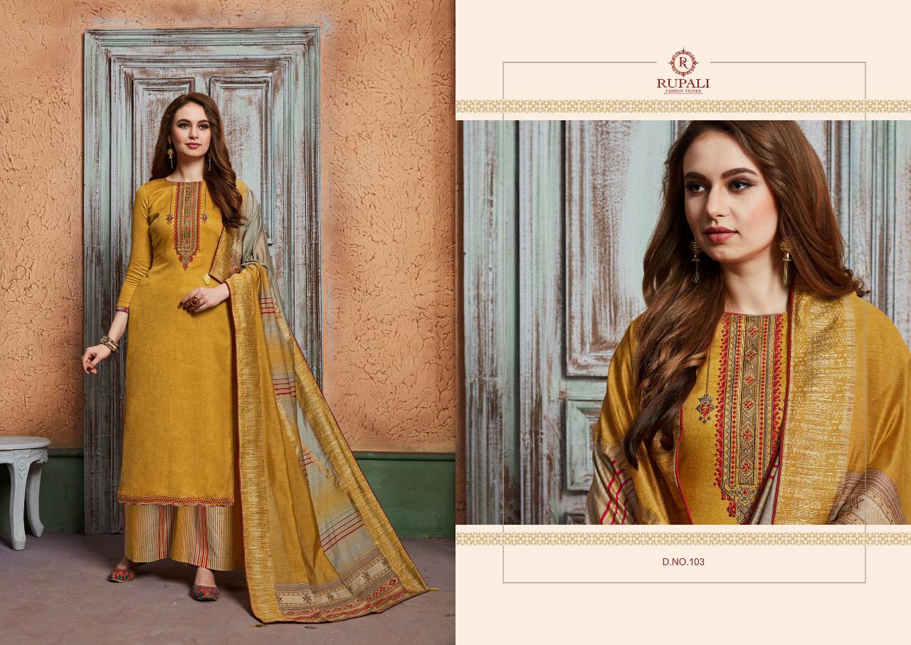 Noor-e-punjab By Rupali Fashion 1001 To 1006 Series Beautiful Suits Stylish Colorful Fancy Casual Wear & Ethnic Wear Heavy Jam Satin Embroidery Dresses At Wholesale Price