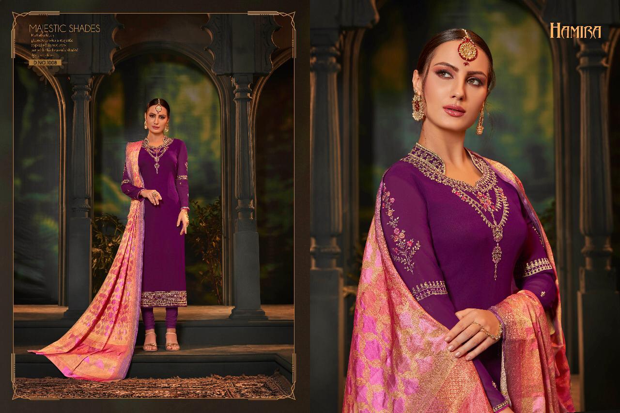 Noorani By Hamiba 1007 To 1012 Series Beautiful Suits Colorful Stylish Fancy Colorful Casual Wear & Ethnic Wear Georgette Embroidery Dresses At Wholesale Price