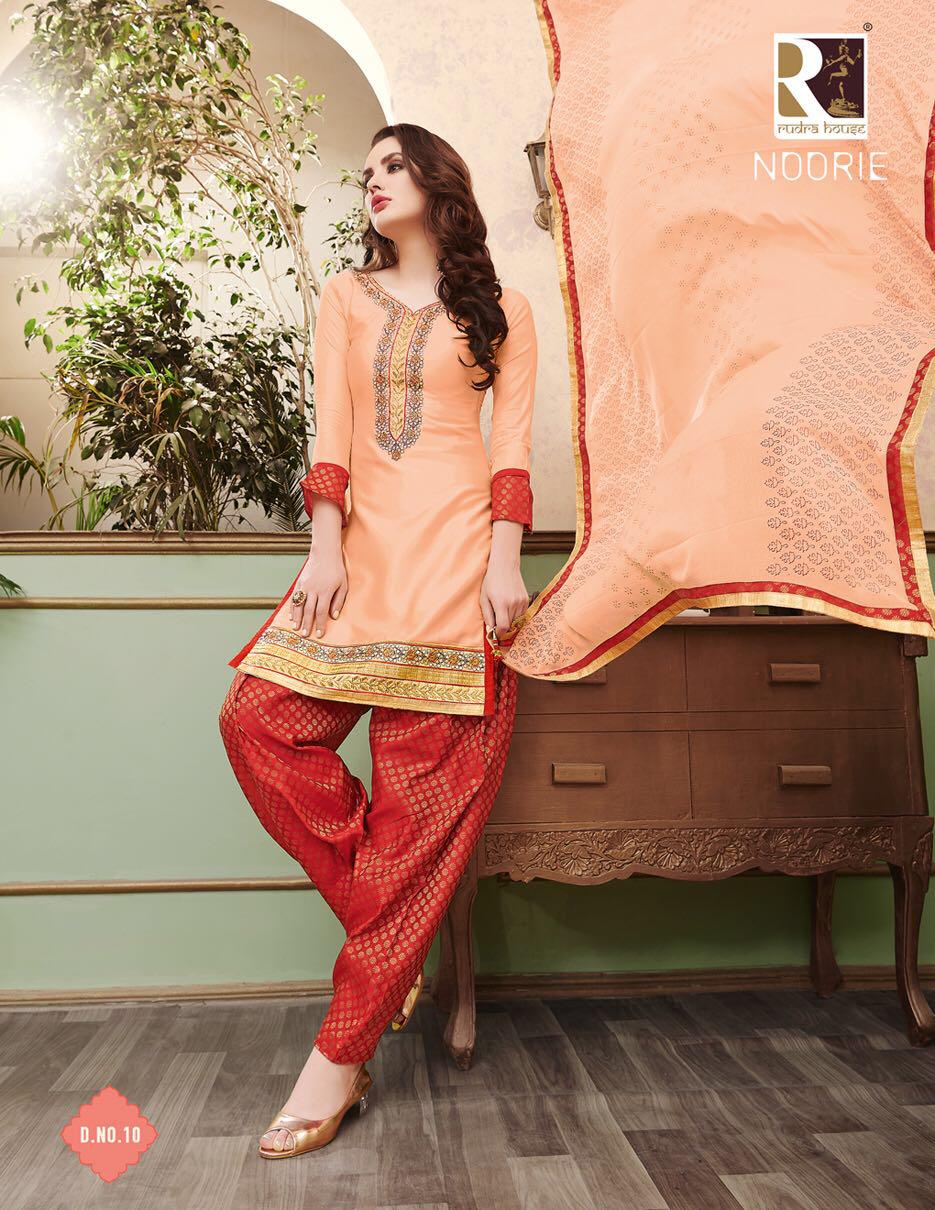 Noori By Rudra 01 To 10 Series Designer Beautiful Stylish Fancy Colorful Casual Wear & Ethnic Wear & Ready To Wear Satin Cotton Embroidery Dresses At Wholesale Price