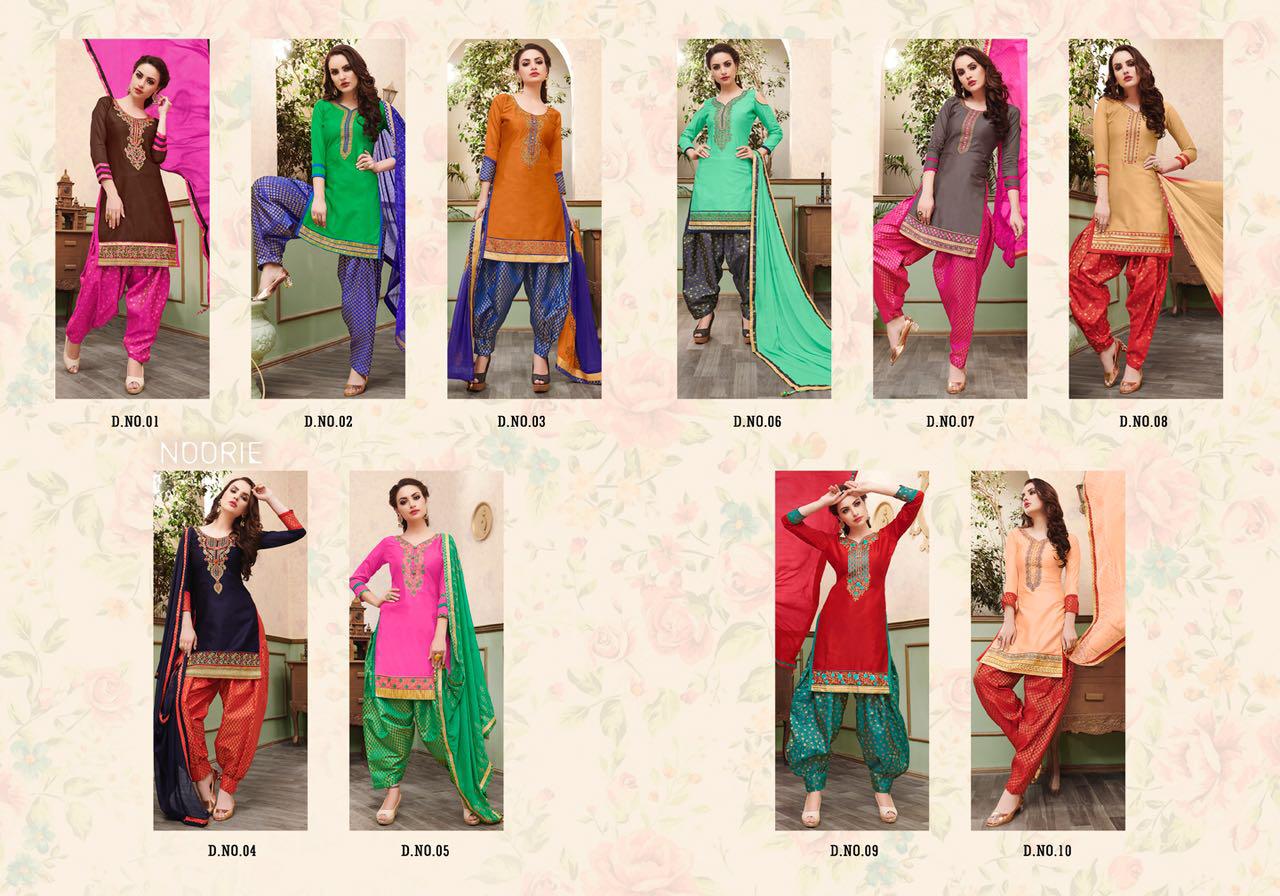 Noori By Rudra 01 To 10 Series Designer Beautiful Stylish Fancy Colorful Casual Wear & Ethnic Wear & Ready To Wear Satin Cotton Embroidery Dresses At Wholesale Price