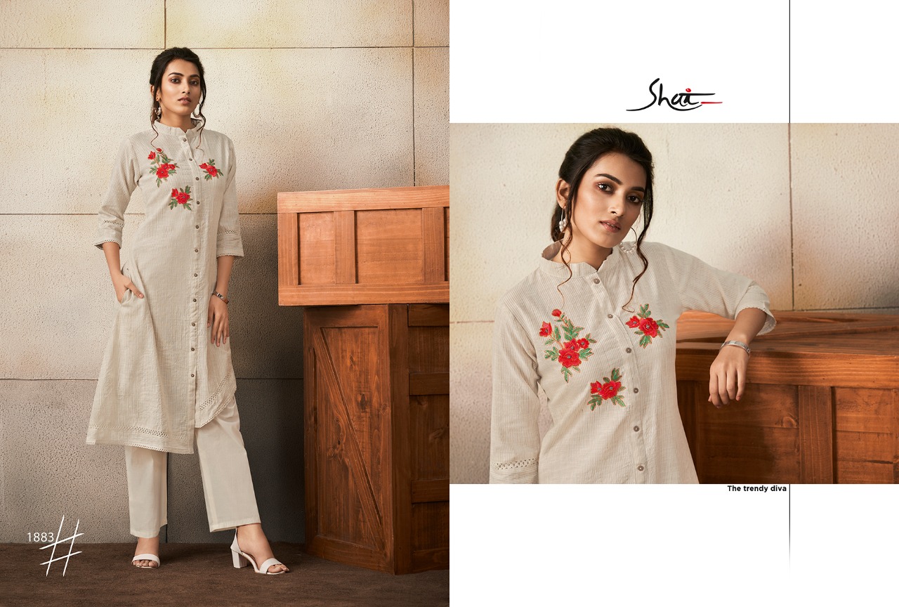 Notion By Shai Presents 1881 To 1891 Series Designer Beautiful Stylish Colorful Fancy Ready To Wear & Casual Wear & Ethnic Wear Pure Cotton Dyed With Palazzo Kurtis At Wholesale Price